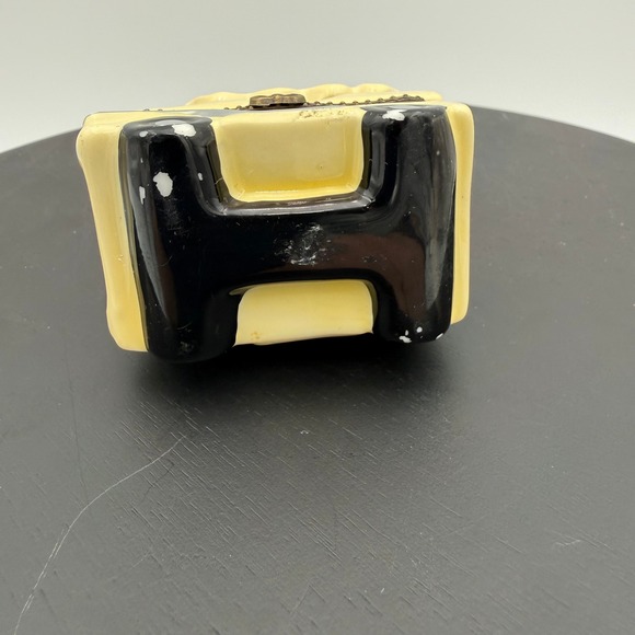 Vintage Golf Cart Ceramic Hinged Trinket Box with Miniature Golf Club Yellow - Picture 8 of 8